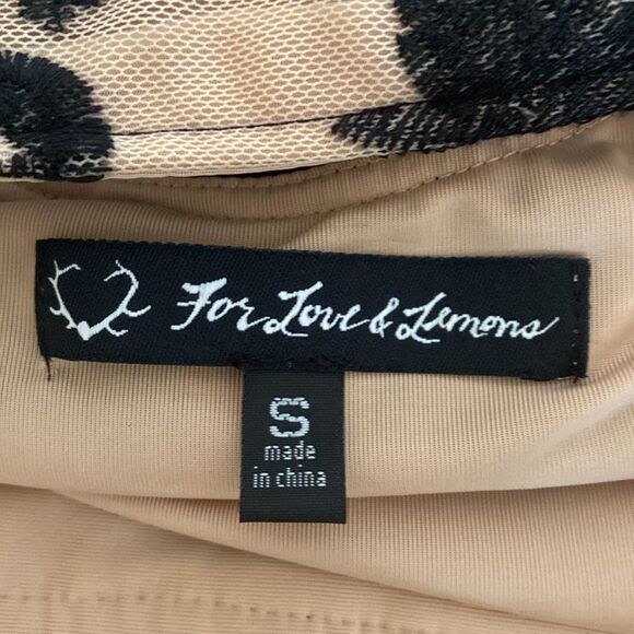 For Love & Lemons Black & Cream A Night To Remember Mini Dress Size Small - Picture 9 of 14